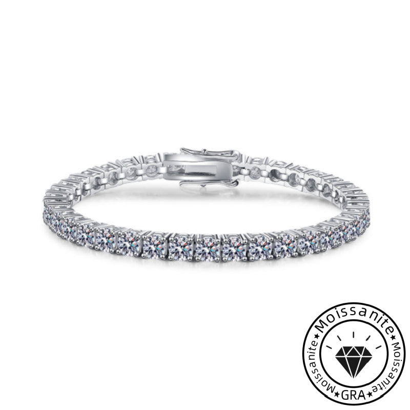 Solarii Moissanite 16ct Round Cut  925 Sterling Silver Tennis Bracelet