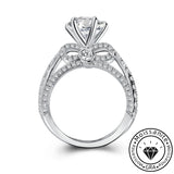 Solarii Moissanite 3.0ct Bow Base Design Sterling Silver Engagement Ring