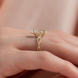 Enchanting Solarii Moissanite 3.0ct Marquise Cut 925 Sterling Silver Twist Design Engagement Ring