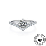 Solarii Moissanite 1.0ct Round Cut 925 Sterling Silver Engagement Ring