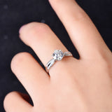 Solarii Moissanite 3.0ct Round Cut 925 Sterling Silver Engagement Ring