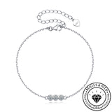 Round Cut Moissanite Trio Bracelet in Sterling Silver