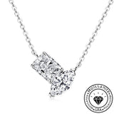 Solarii Moissanite 2.0ct & 1.0ct Marquise Cut & Radiant Cut  925 Sterling Silver Necklace