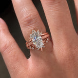 3.0ct Marquise Cut Vintage Tiara Stacking Ring Set