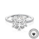 Moissanite 5.0ct Round Cut 6 Prong Engagement Ring