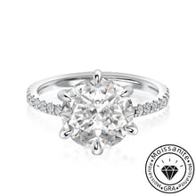 Moissanite 5.0ct Round Cut 6 Prong Engagement Ring