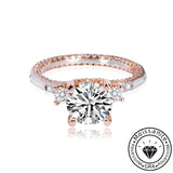 Stylish Moissanite 925 Sterling Silver Round Cut Engagement Ring