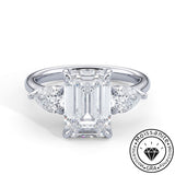 Celestial Radiance Emerald Cut Engagement Ring