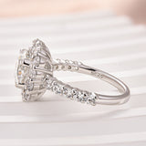 Elegant Solarii Moissanite 2.0ct Round Cut 925 Sterling Silver Halo Design Engagement Ring