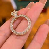 Royal Crown Round Cut 2.0ct Scalloped Pavé Engagement Ring In Sterling Silver