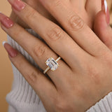 Emerald Cut Engagement Ring In 925 Sterling Silver