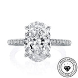 Solarii Moissanite 4.5ct Oval Cut Gorgeous 925 Sterling Silver Engagement Ring