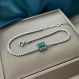 Glamorous Emerald Bracelet For Women In Sterling Silver