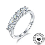 Solarii Moissanite 1.5ct Round Cut Eternity Ring 925 Sterling Silver Wedding Band