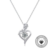 Solarii Moissanite 1.0ct Round Cut  Rose and Heart Design 925 Sterling Silver Necklace