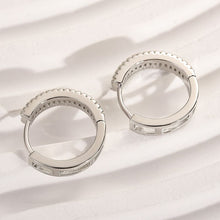 Emerald Cut Moissanite Hoop Earrings in White Gold Plating, 925 Sterling Silver