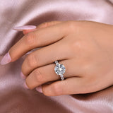 Lavish Solarii Moissanite 4.0ct Round Cut 925 Sterling Silver Pave Engagement Ring