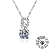 Solarii Moissanite 1.0ct Round Cut  Shine 925 Sterling Silver Necklace