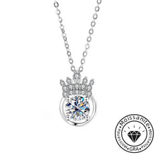 Round Cut Moissanite Tiara Necklace with White Gold Plating, 925 Sterling Silver