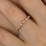 Solarii Vintage Full Eternity Art Deco Stacking Wedding Ring In 925 Sterling Silver