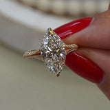 Solarii Exquisite 4.0ct Split Shank Marquise Cut Engagement Ring