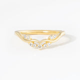 Curved 925 Sterling Silver Round Cut Wedding Ring