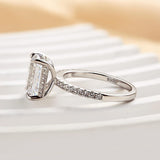 Emerald Cut Engagement Ring In 925 Sterling Silver