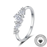 Solarii Moissanite 0.58ct Marquise Cut Eternity Ring 925 Sterling Silver Wedding Band