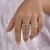 925 Sterling Silver Eternity Ring with Round Cut Cubic Zirconia, White Gold Plating – Timeless Design for Unending Love