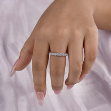925 Sterling Silver Eternity Ring with Round Cut Cubic Zirconia, White Gold Plating – Timeless Design for Unending Love