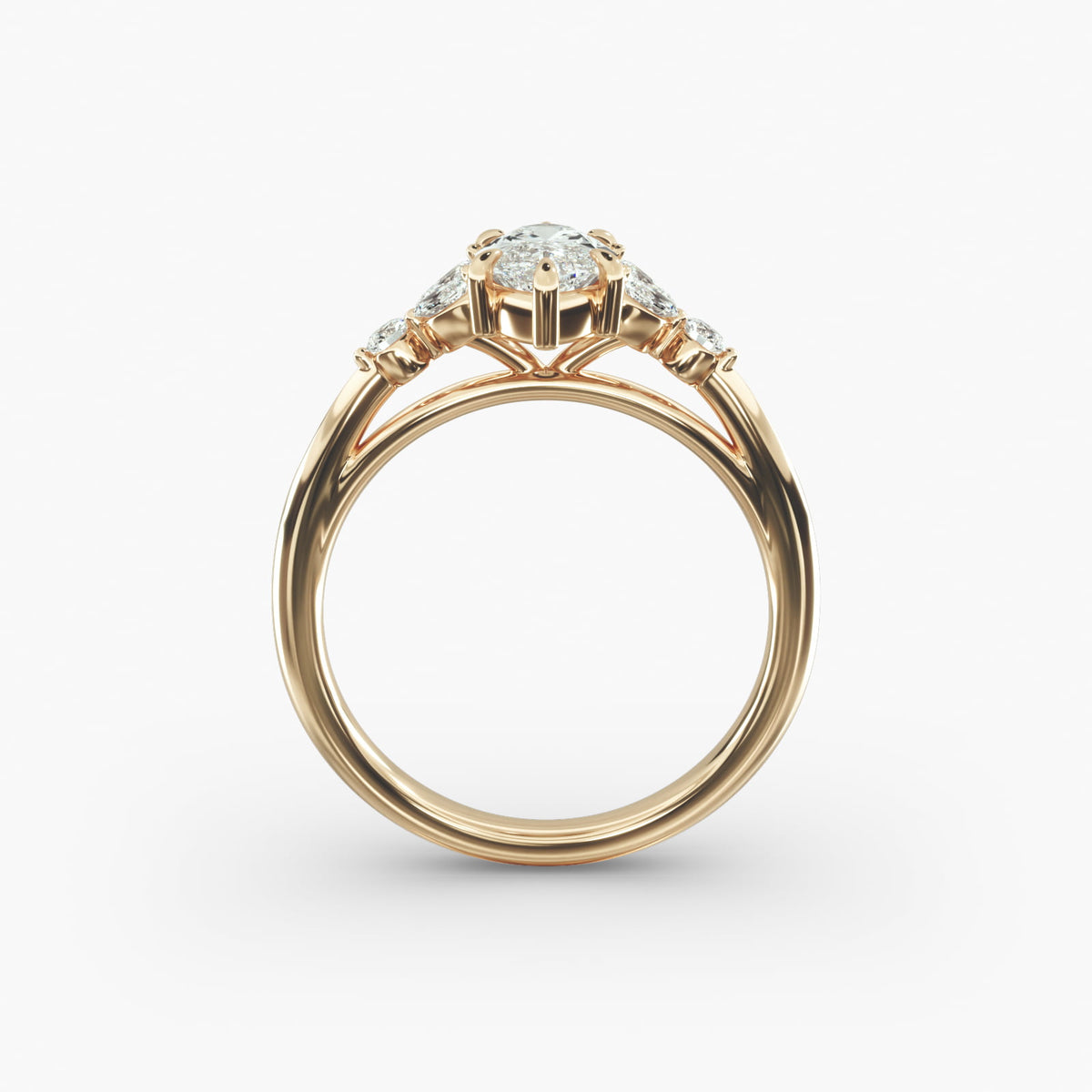 Solarii Moissanite 3.0ct Marquise Cut 925 Sterling Silver Engagement Ring