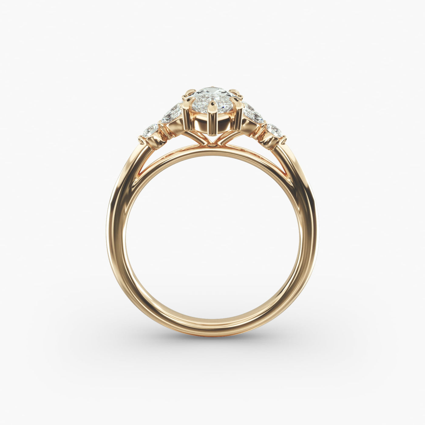 Solarii Moissanite 3.0ct Marquise Cut 925 Sterling Silver Engagement Ring