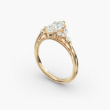 Solarii Moissanite 3.0ct Marquise Cut 925 Sterling Silver Engagement Ring