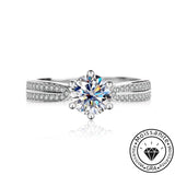 Solarii Moissanite 3.0ct Round Cut 925 Sterling Silver Engagement Ring