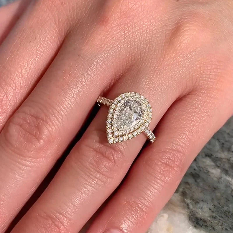 Dazzling Pear Cut 2.5ct Sterling Silver Engagement Ring