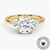 Solarii Moissanite 1.0ct Round Cut Sterling Silver Three Stone Engagement Ring