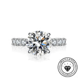 Solarii Moissanite 3.0ct Round Cut  925 Sterling Silver Engagement Ring