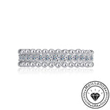 Solarii Moissanite 5.8 ct Emerald Cut Full Eternity Ring 925 Sterling Silver Wedding Band