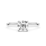 Exquisite Asscher Cut 1.2ct Engagement Ring In Sterling Silver