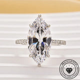 Mesmerizing Pave Marquise Cut 6.0ct Engagement Ring In Sterling Silver