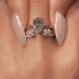 Fashionable Pear Cut 5.0 Ct Solitaire Wedding Ring Set 925 Sterling Silver