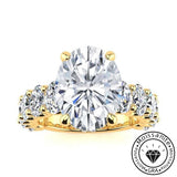 Glossy Pave Oval Cut 10ct Engagement Ring In Sterling Silver