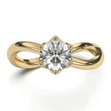 The "Mobius Rose" Solitaire Ring: 2.0 Ct Moissanite Infinity Twist 14K Gold Vermeil Engagement Ring