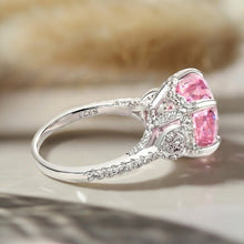Charming Heart Cut Pink Stone Sterling Silver Engagement Ring