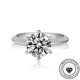 Moissanite 2.0ct Pave Round Cut 925 Sterling Silver Engagement Ring