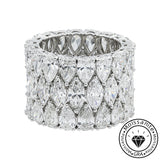Chunky Pear Cut&Marquise Cut 22 Ct 3PC Ring 925 Sterling Silver Wedding Ring Set