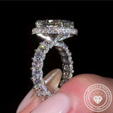Gorgeous Hidden Halo Oval Cut 4.0ct Engagement Ring In Sterling Silver