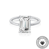 Solarii Moissanite 3.5ct Emerald Cut  925 Sterling Silver Engagement Ring