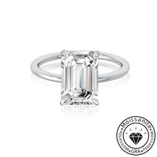 Solarii Moissanite 3.5ct Emerald Cut  925 Sterling Silver Engagement Ring