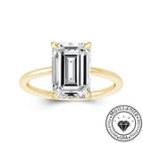 Solarii Moissanite 4.0ct Emerald Cut  925 Sterling Silver Engagement Ring